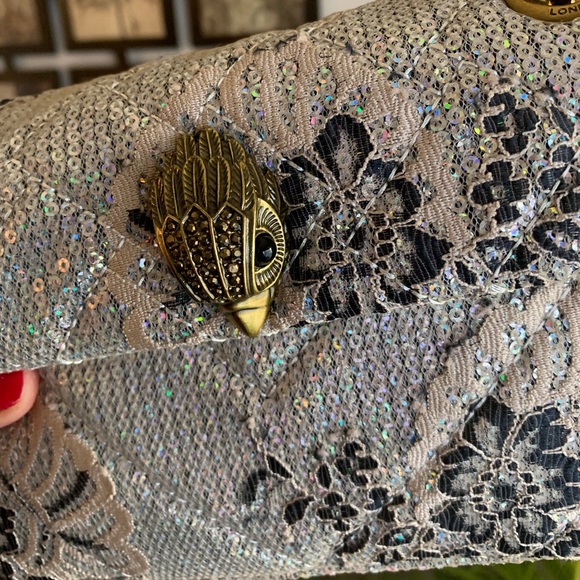 SOLD⛔️KURT GEIGER LONDON INBEDED Sequins floral Magnetic Flap Crosby/Shoulder - Picture 12 of 17